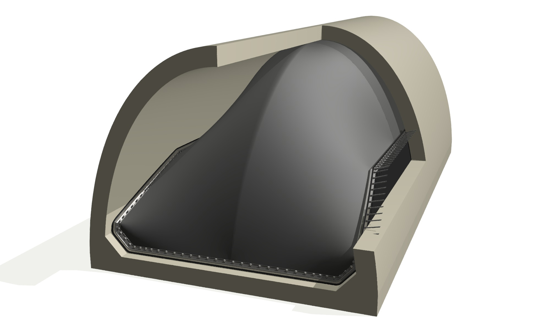 3D-design of an inflatable sewer gate